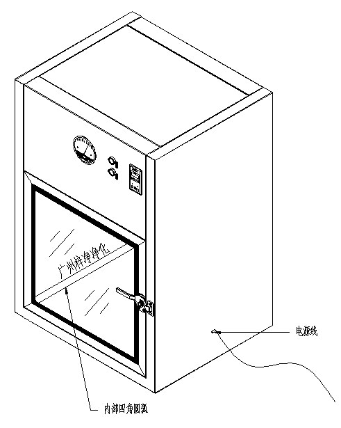 層流傳遞窗立體設計圖