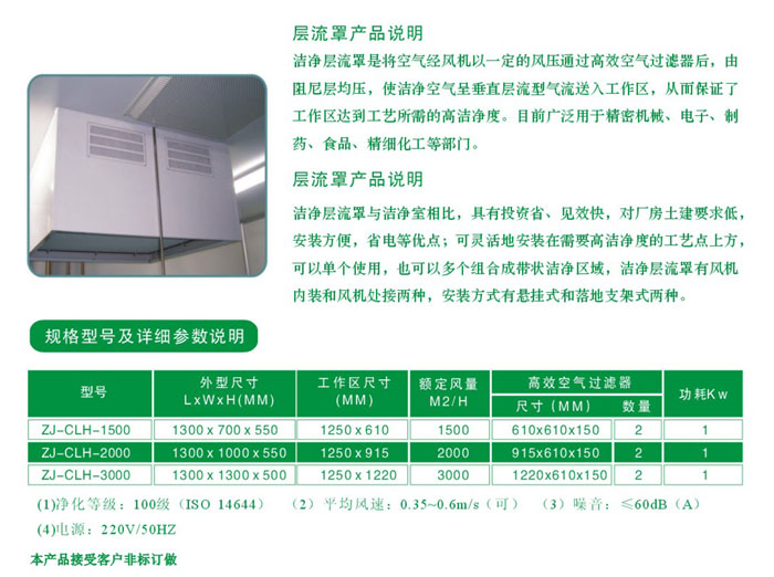 百級層流罩尺寸參數 百級層流罩